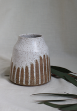 Load image into Gallery viewer, White Speckled Line Bud Vase
