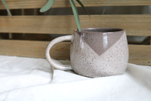 Load image into Gallery viewer, Taupe and White V Mug
